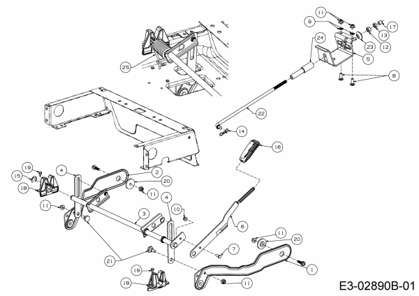 Ersatzteile Massey Ferguson Zero Turn MF 50-22 ZT Typ: 17BICACP695  (2015) Mähwerksaushebung