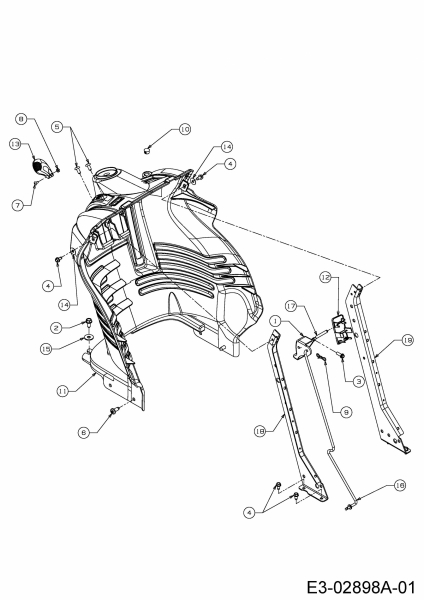 Ersatzteile Massey Ferguson Rasentraktoren MF 38-16 SH Typ: 13HD93GF695  (2016) Armaturenbrett