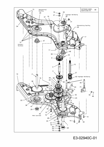 Ersatzteile MTD Motorhacke T/450 Typ: 21AB454B678  (2015) Getriebe 