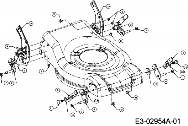 Ersatzteile MTD Benzin Rasenmäher mit Antrieb 46 SPH Typ: 12C-J2BQ606  (2007) Höhenverstellung 