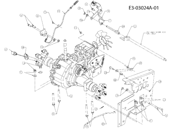 Ersatzteile Massey Ferguson Gartentraktoren MF 21-25 GC Typ: 14B-692-695  (2007) Getriebe, Hydrostat