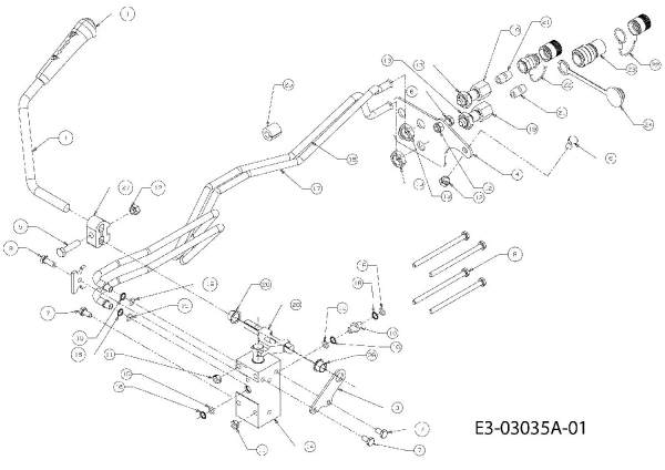 Ersatzteile Massey Ferguson Gartentraktoren MF 21-25 GC Typ: 14B-692-695  (2007) Liftsteuerung
