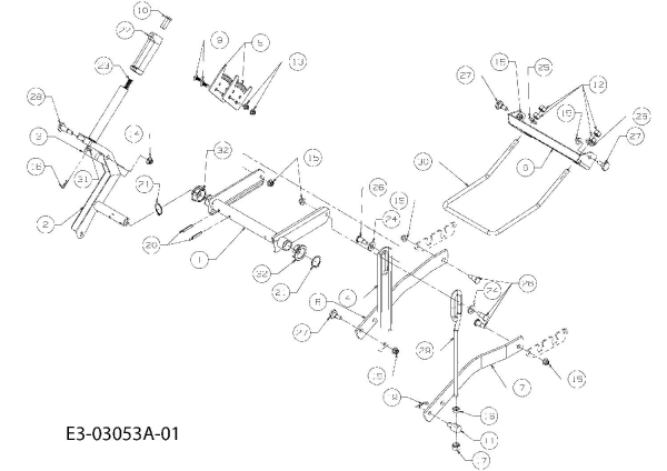 Ersatzteile Massey Ferguson Gartentraktoren MF 21-22 GC Typ: 14A-2E7-695  (2008) Mähwerksaushebung