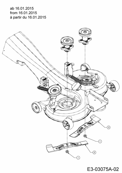 Ersatzteile Gartenland Rasentraktoren GL 13,5-92 T Typ: 13HH77GE640  (2015) Messer ab 16.01.2015