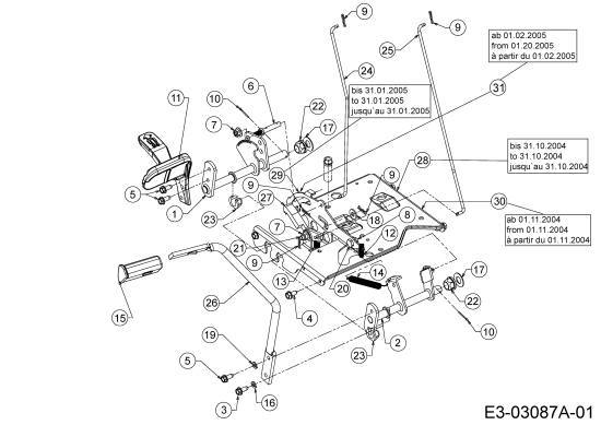 Cub Cadet Ersatzteile Gartentraktoren GT 1223 14AP13CP603  (2005) Pedale