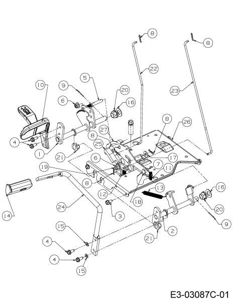 Cub Cadet Ersatzteile Gartentraktoren GT 1225 14AI13CP603  (2008) Pedale