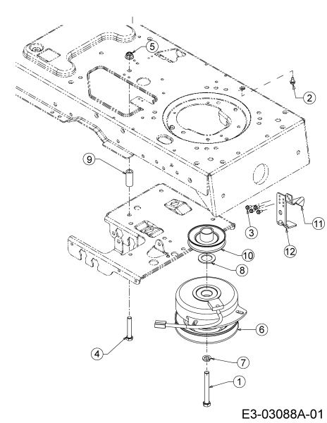 Cub Cadet Ersatzteile Gartentraktoren GT 1223 14AB13CP603  (2006) Elektromagnetkupplung, Motorkeilriemenscheibe