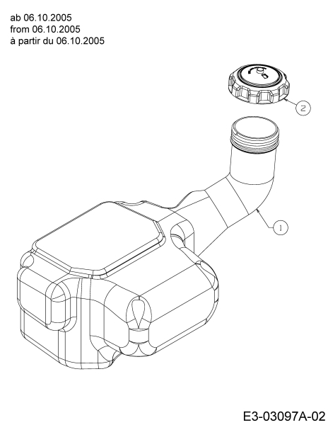 Cub Cadet Ersatzteile Gartentraktoren GT 1223 14AP13CP603  (2006) Tank ab 06.10.2005