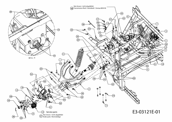 Ersatzteile Massey Ferguson Utility Vehicle MF 20 MD Typ: 37AP468D695  (2011) Achsen hinten, Bremsen hinten, Differential hinten, Stossdämpfer hinten
