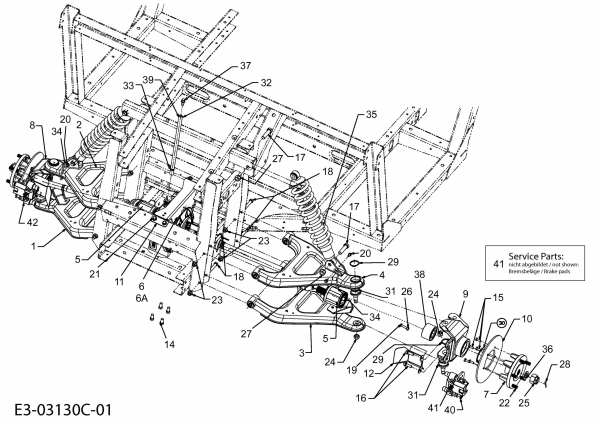 Ersatzteile Massey Ferguson Utility Vehicle MF 20 MD Typ: 37AP468D695  (2010) Bremse vorne, Differential vorne, Vorderachse