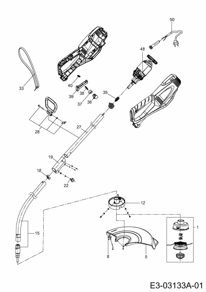 Ersatzteile MTD Elektro Rasentrimmer ET 800 Typ: 41AC0VE-678  (2020) Grundgerät 