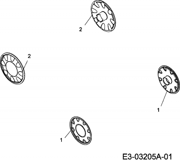 Ersatzteile MTD Benzin Rasenmäher mit Antrieb 46 SPH Typ: 12C-J2BQ606  (2007) Radkappen 