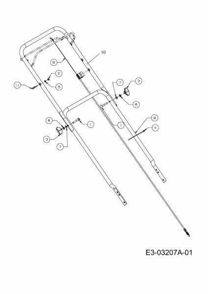 Ersatzteile Ok Motormäher mit Antrieb 46 SPB Typ: 12C-J24J667  (2010) Holm, Schaltzug
