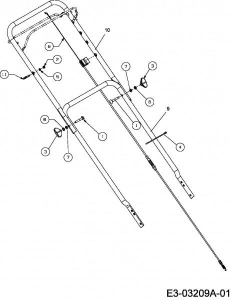 Ersatzteile MTD Benzin Rasenmäher mit Antrieb Silver 46 H Typ: 12D-J2AQ677  (2008) Holm 