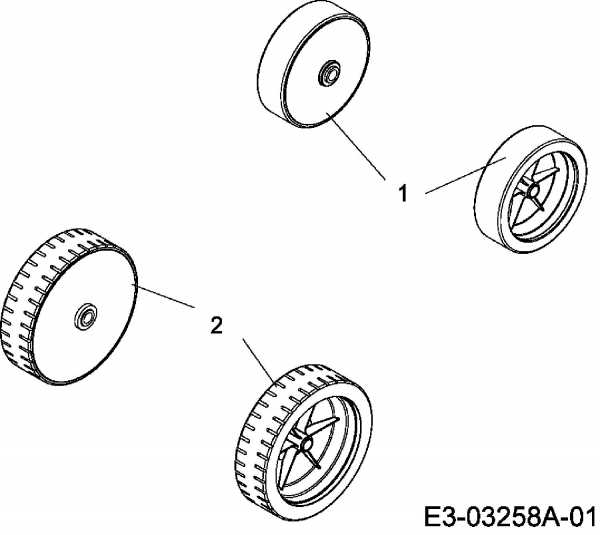 Ersatzteile MTD Elektro Rasenmäher ohne Antrieb E 33 W Typ: 18D-M4D-600  (2010) Räder 