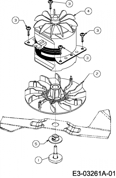 Ersatzteile MTD Elektro Rasenmäher ohne Antrieb E 33 W Typ: 18C-M4D-673  (2007) Elektromotor, Messeraufnahme 