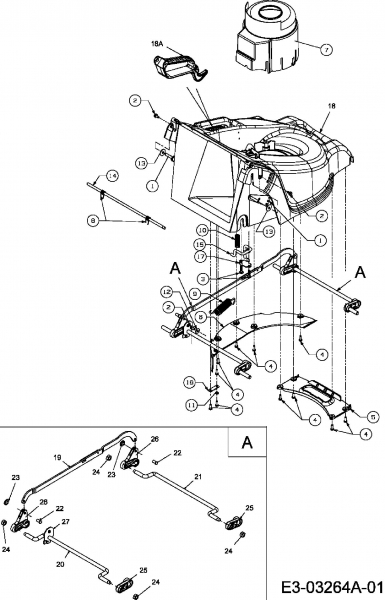 Ersatzteile Mac Allister Elektromäher 1440 E Typ: 18D-N4S-C68  (2009) Höhenverstellung, Mähwerksgehäuse