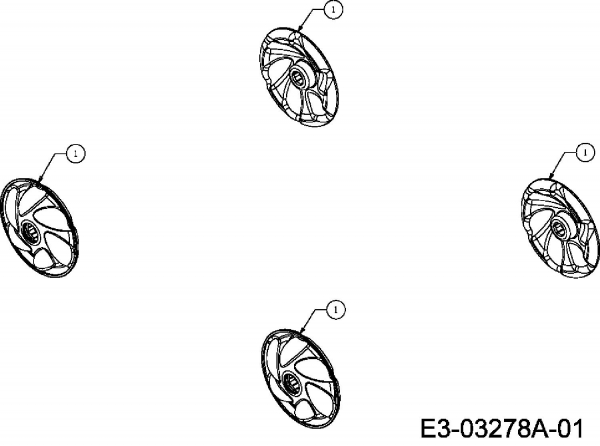 Ersatzteile Mac Allister Elektromäher 1440 E Typ: 18D-N4S-C68  (2009) Radkappen