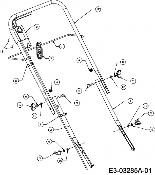 Ersatzteile Bolens Elektromäher BL 1440 EP Typ: 18C-N4S-684  (2007) Holm, Schalter