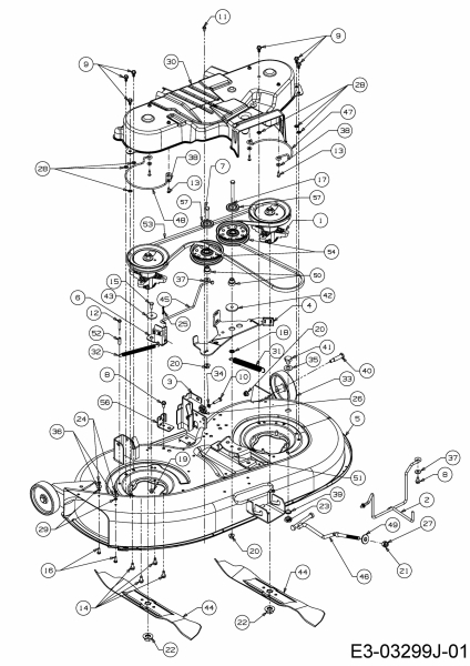 Ersatzteile Verts Loisirs Rasentraktoren VL 107 HBI Typ: 13HT79KG617  (2017) Mähwerk G (42/107cm)