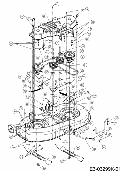 Ersatzteile Tigara Rasentraktoren TG 19/107 H Typ: 13HJ79KG649  (2018) Mähwerk G (42/107cm)