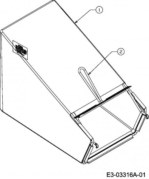 Ersatzteile MTD Benzin Rasenmäher mit Antrieb SP 53 O Typ: 12A-44M1615  (2010) Grasfangsack 