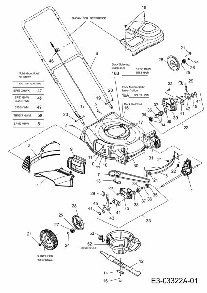 Ersatzteile Troy-Bilt Motormäher mit Antrieb TB 5553 HWM Typ: 12A-568F609  (2007) Grundgerät