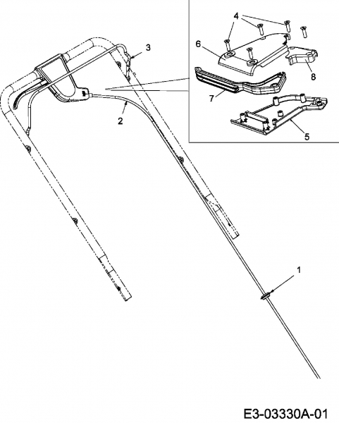 Ersatzteile Ogrod Plus Motormäher mit Antrieb N 53 STO 55 Typ: 12BV84MF693  (2007) Schaltbügel, Schaltzug