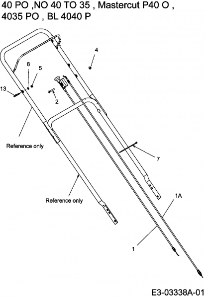 Ersatzteile MTD Benzin Rasenmäher ohne Antrieb 4035 PO Typ: 11B-I1MD662  (2007) Bowdenzüge 