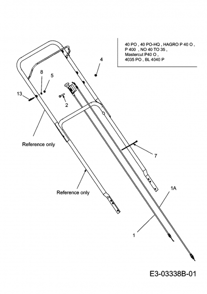 Ersatzteile MTD Benzin Rasenmäher ohne Antrieb 40 PO Typ: 11B-I1MD600  (2008) Bowdenzüge 