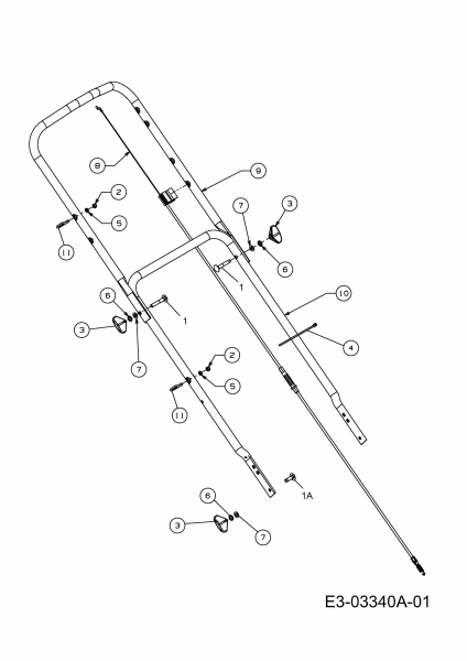 Ersatzteile MTD Benzin Rasenmäher mit Antrieb 46 SPB Typ: 12D-J20G600  (2009) Holm 