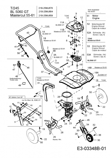 Ersatzteile MTD Motorhacke T/245 Typ: 21B-25MJ678  (2009) Grundgerät 