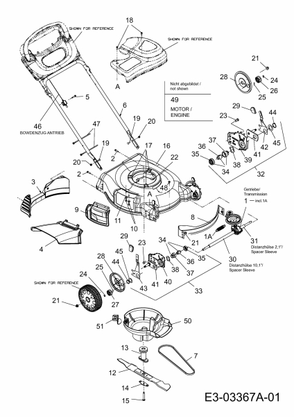 Ersatzteile Troy-Bilt Motormäher mit Antrieb TB 6553 HWM Typ: 12AD568G609  (2007) Grundgerät