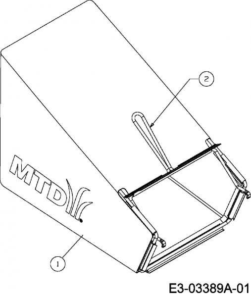 Ersatzteile MTD Benzin Rasenmäher mit Antrieb SP 53 GHWO Typ: 12A-56MF676  (2007) Grasfangsack 