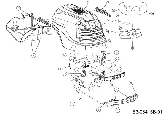 Cub Cadet Ersatzteile Rasentraktoren CC 1000 RD 13B951CN603  (2010) Motorhaube C-Style