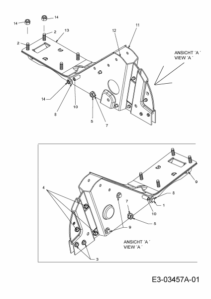 Ersatzteile MTD Motorhacke T 330 B 700 Typ: 21D-332Z602  (2014) Rahmen 