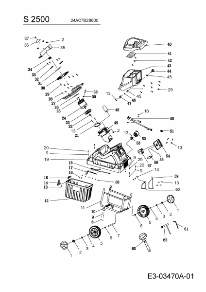 Ersatzteile MTD Häcksler S 2500 Typ: 24AC7B2B664  (2018) Grundgerät 