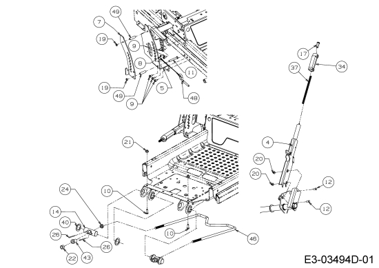 Cub Cadet Ersatzteile Zero Turn XZ3 122 17BIDGHB603  (2017) Mähwerksaushebung 1