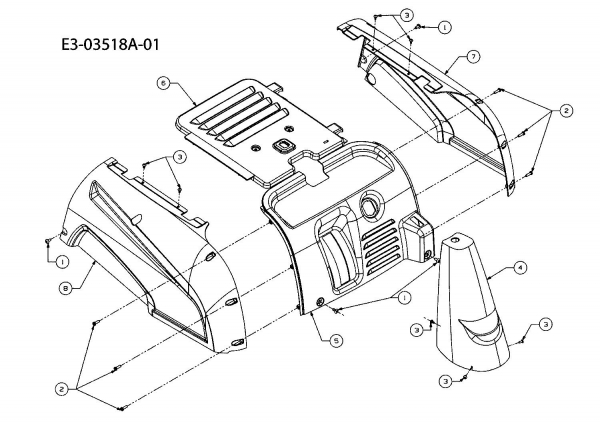 Ersatzteile MTD Rasentraktor Minirider 60 E Typ: 13A3054-600  (2008) Verkleidung 
