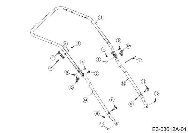 Ersatzteile WOLF-Garten Benzin Rasenmäher ohne Antrieb Expert 460 Typ: 11A-TUKC650  (2016) Holm 