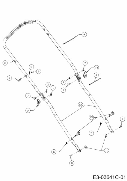 Cub Cadet Ersatzteile Motormäher mit Antrieb CC 42 SPO 12B-LQSC603  (2016) Holm