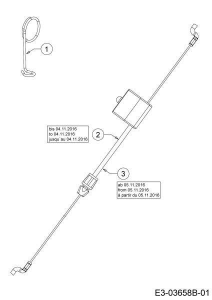 Ersatzteile WOLF-Garten Benzin Rasenmäher ohne Antrieb Expert 420 Typ: 11B-LUSC650  (2017) Bremszug 