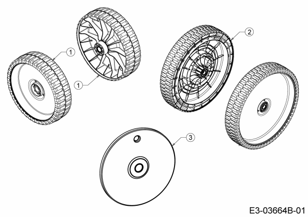 Ersatzteile Mr.Gardener Motormäher HW 42 B Typ: 11A-LL5B629  (2018) Räder