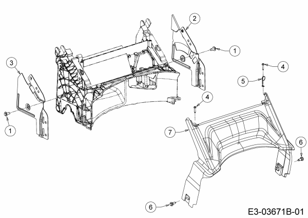 Ersatzteile WOLF-Garten Benzin Rasenmäher ohne Antrieb Expert 460 Typ: 11A-TUKC650  (2016) Abdeckung hinten 