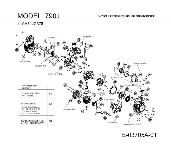 Ersatzteile MTD Motorsense 790 J Typ: 41AH31JC378  (2008) Motor 