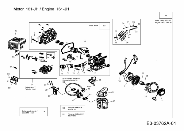 Ersatzteile MTD-Motoren Horizontal 161-JH Typ: 752Z161-JH  (2008) Motor