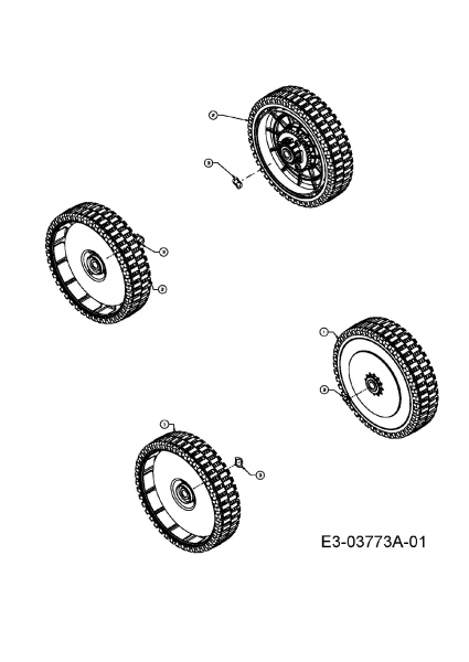 Ersatzteile M Tech Motormäher mit Antrieb M 5355 SP Typ: 12C-84M1605  (2009) Räder