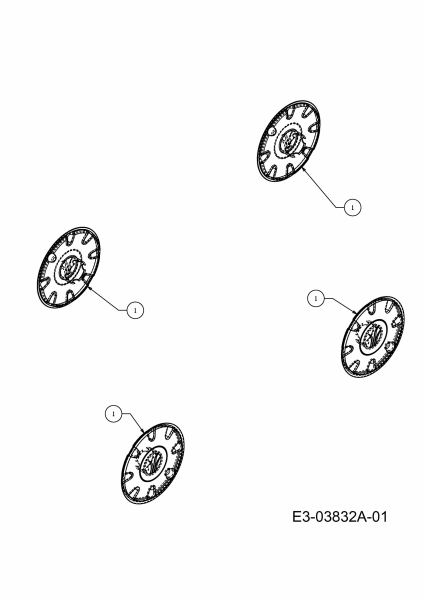 Ersatzteile MTD Benzin Vertikutierer VG 45 B Typ: 16CH6A0E678  (2011) Radkappen 