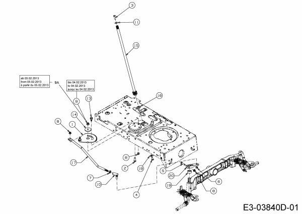 Ersatzteile WOLF-Garten Rasentraktor Select 105.155 T Typ: 13RM77RN650  (2013) Lenkung 