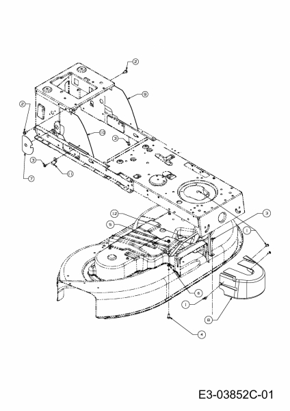 Ersatzteile M Tech Rasentraktoren M 175/107 T Typ: 13BN765G605  (2011) Abdeckungen Mähwerk G (42/107cm)